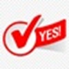 Red checkmark icon.