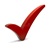 Red checkmark icon.